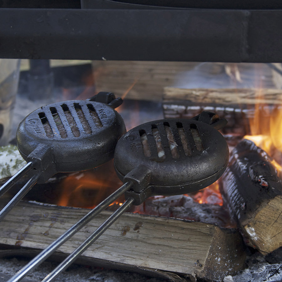 Single Burger Campfire Griller Cast Iron - Original By Rome