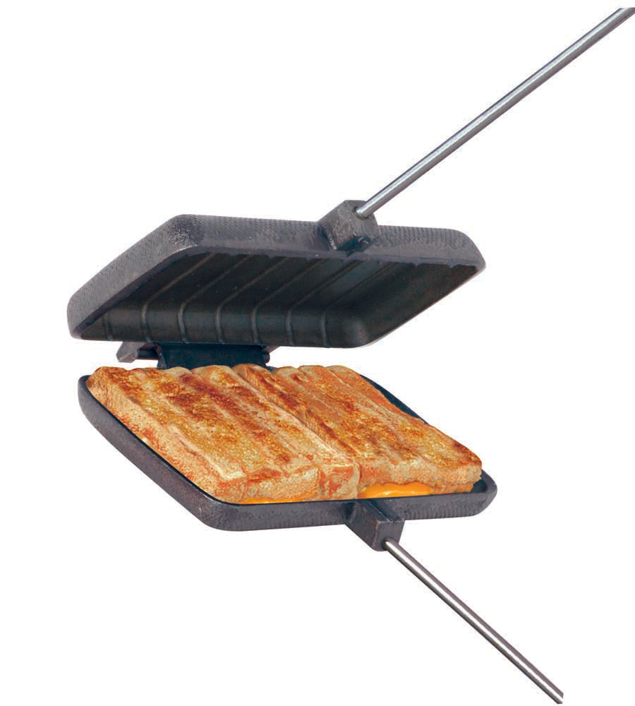 Double Pie Iron Sandwich Maker for Camping, Cast Iron Campfire Pie