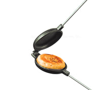 Load image into Gallery viewer, Round Cast Iron Pie Iron - Original By Rome open view with sandwich 2