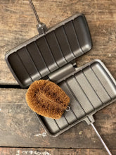 Load image into Gallery viewer, Pie Iron and Cast Iron Tawashi Natural Scrubbing Brush From Japan Kamenoko