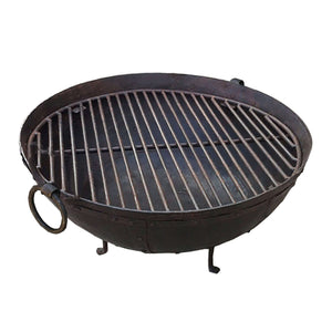 23.5" Dia. Hand Riveted Steel Fire Pit With Grill Grate and Stand Nomadic Grill + Home view 1