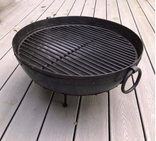 Load image into Gallery viewer, 23.5" Dia. Hand Riveted Steel Fire Pit With Grill Grate and Stand Nomadic Grill + Home bottom of firebowl view 6