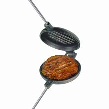 Load image into Gallery viewer, Wilderness Hamburger Griller with cooked burger open view white background