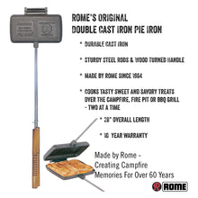 Load image into Gallery viewer, Rome #1605 Double Pie Iron product information sheet