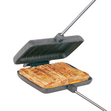 Load image into Gallery viewer, Rome Double Pie Iron open view with cooked sandwich
