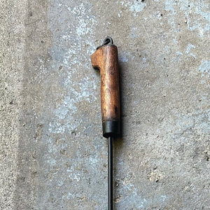 Closeup of wood poker handle