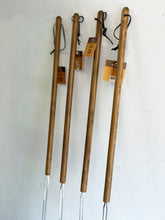 Load image into Gallery viewer, Set of 4 Big Stick Hot Dog &amp; Marshmallow Forks With Gingham Carry Bag