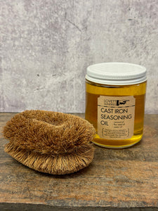 Cast Iron Seasoning Oil and Tawashi Cast Iron Scrubbing Brush Combo - oil available in 2 sizes Rome 3