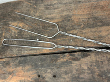 Load image into Gallery viewer, Closeup of tines stainless steel hot dog fork