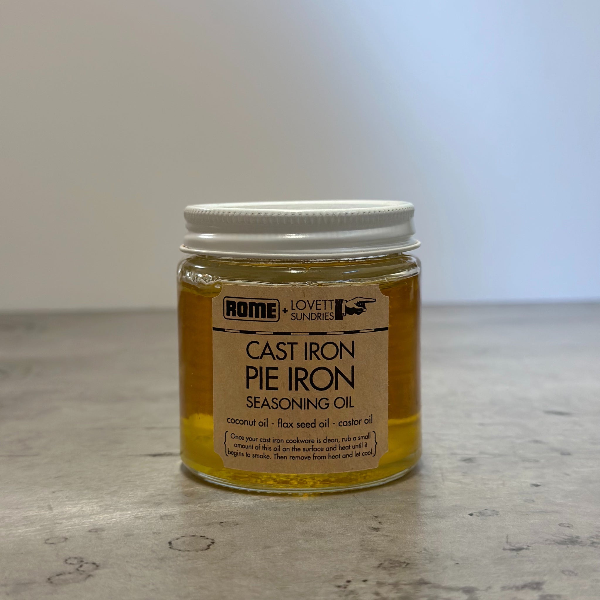 Cast Iron Seasoning Oil Ideal for Rome Pie Irons and Cast Iron Cookware - Available in 2 Sizes