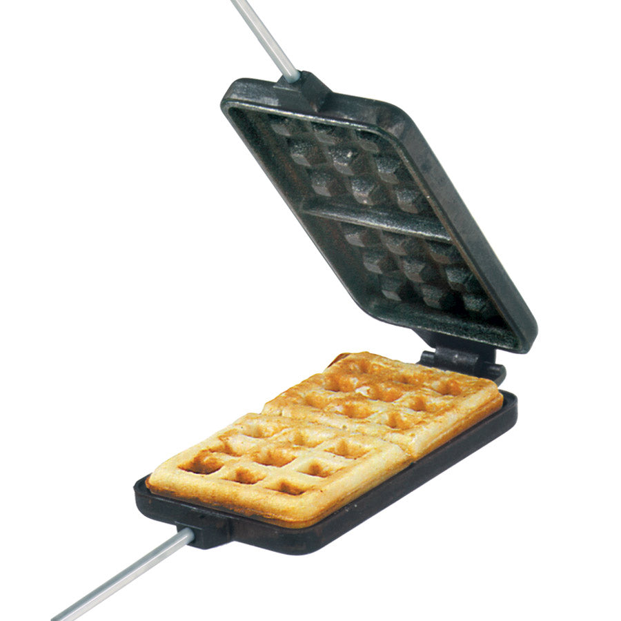 Cast Iron Waffle Pie Iron - Original By Rome open view with waffle