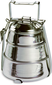 Stainless Steel Tiffin Food Carrier 3 Tier Belly Design, By Rome CLOSEOUT Rome Industries, Inc.