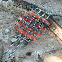 Load image into Gallery viewer, Mixed Set of 9 Hot Dog &amp; Marshmallow Roasters - Original By Rome safety fork basket in use 