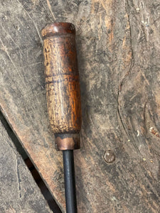 Campfire Poker Wrought Iron With Vintage Wood Handle